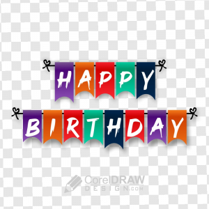 Happy Birthday Hanging Banner png vector