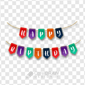 Happy Birthday Hanging Banner png vector cdr