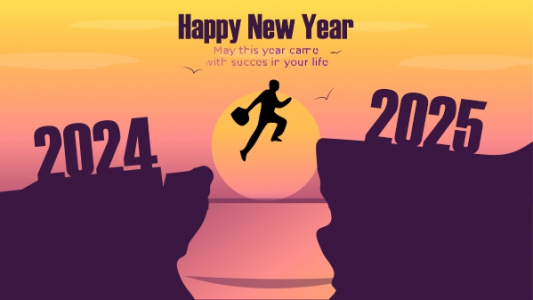 Happy New Year 2025 Motivational Social Media Post Design CDR Vector illustration Download For Free