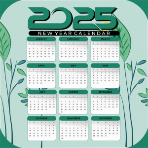 New Year Calendar 2025 Vector cdr