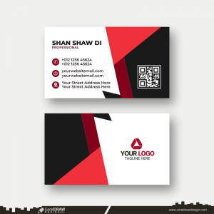 abstract type business card design download vector