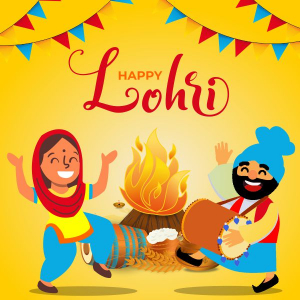 happy lohri 2025 celebration vector image