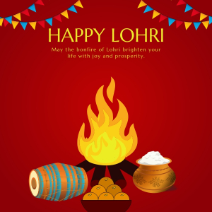 Royal Red Lohri Punjabi Festival Vector CDR Download For Free