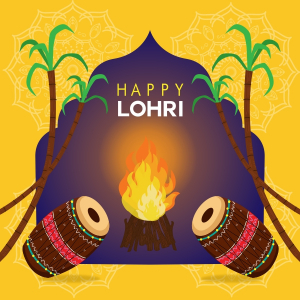 Free Happy Lohri 2025 Best Wishes Vector CDR Banner Download For Free