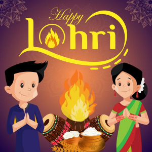 13 january lohri celebration, vector image lohri