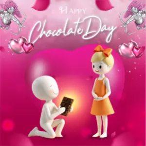 Happy Chocolate Day 2025 Valentine's Week Wishing Greeting CDR Banner For Social Media Post