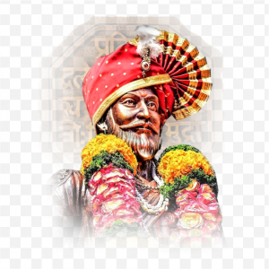 Shivaji Maharaj PNG with Fort and Flag Background