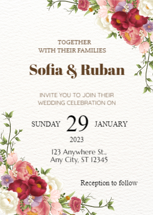 Flower Wedding Invitation Download