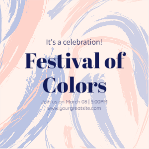 Colorful Brush Strokes Holi Fest Instragram Post