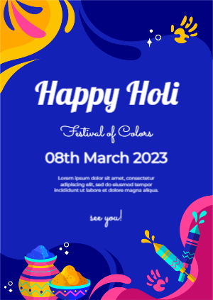 Holi Party Invitation Flyer