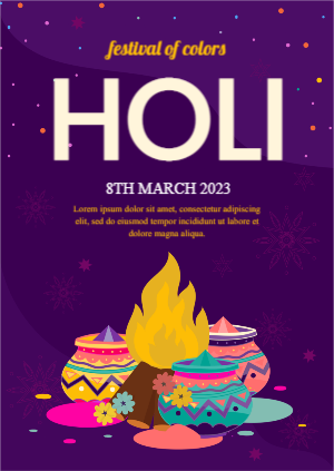 Aesthetic Holi Festival Celebration Flyer
