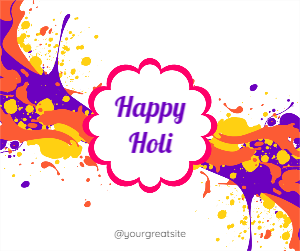Colourful Happy Holi Greeting Facebook Post 