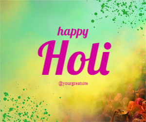 Colourful Happy Holi Greeting Facebook Post