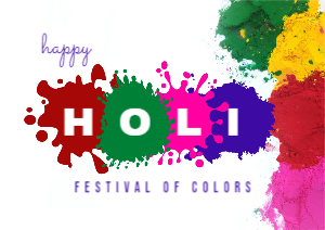 Colourful Happy Holi Greeting Card