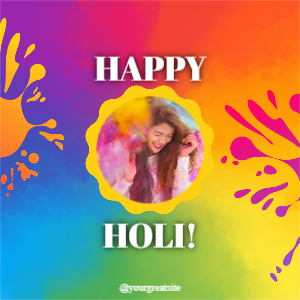 Colourful Happy Holi Greeting Instagram Post