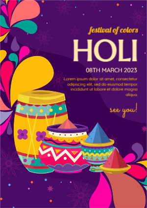 Holi Celebration Invitation Flyer