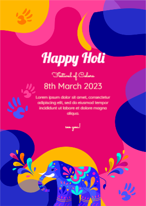 Aesthetic Holi Celebration Flyer