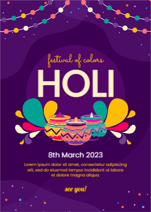 Creative Holi Celebration Invitation Flyer
