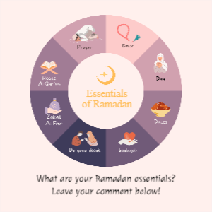 Minimalist Pie Chart Essentials of Ramadan Instagram Post