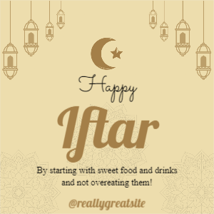 Minimalist Happy Iftar Instagram Post