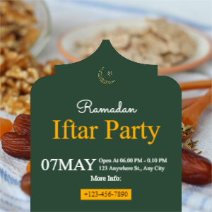 Green Ramadan Iftar Party Instagram Post