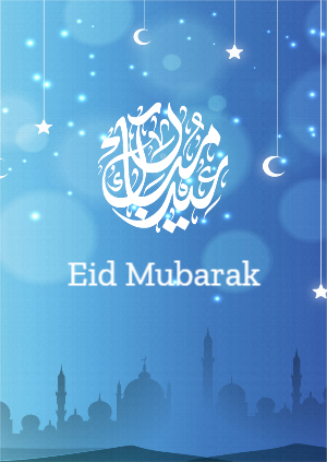 Blue Modern Eid Mubarak (Poster)