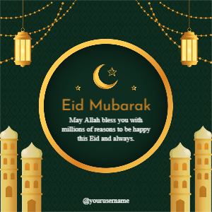 Golden Eid Mubarak Instagram Post
