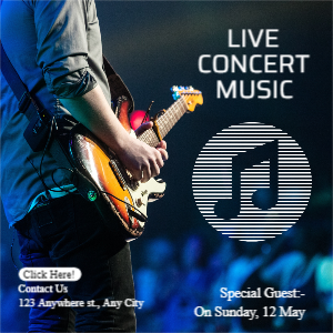 Modern blue live concert music Instagram post