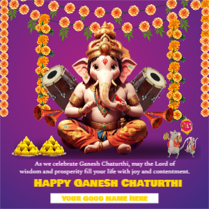 Ganesh Chaturthi Best Wishing Greeting customized Easy To Use Template Design