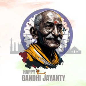Happy Gandhi Jayanty Wishing Onlin Banner Template Design