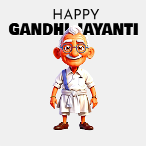 3D Animated Gandhi Jayanti Wishhing Banner 2 October National Holiday Poster