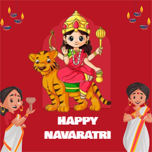 Happy Navaratri Wishes Greeting Online editabrl Template Design By - Corel Draw Design