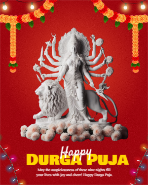 Happy Durga Puja Wishes and Invitation Online Editabel Template Design By- Corel Draw Design