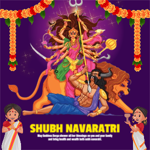 Happy Navaratir Creative Wishing Greeting Banner and Poster Online Editabel Template 