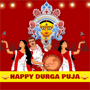 Free Create Durga Puja and Navaratri 2023 Wishes with your Name Online Template