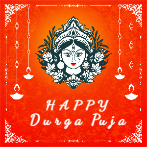 Happy Durga puja template poster design download for free