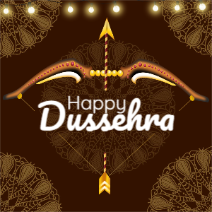 Creative Happy Dusshera Hindu Festival Greeting Wishing Banner 