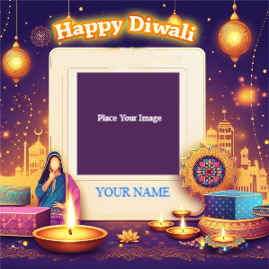 Happy Diwali 2023 Customize Wishing Greeting Banner poster Online Template Design