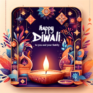 Happy Diwali 2023 wishing Banner With Your Name Online Template Design