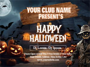  Happy Halloween Night Party Flyer Template  Customize this design with Your text and Name For Free