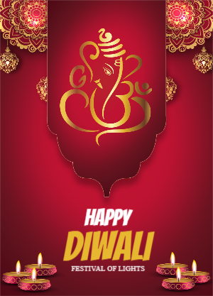 Happy Diwali 2023 Festival A4 Size Banner Template Design For fREE