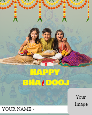 Happy Bhai Dooj Wishing Greeting With Photo PlaceHolder Template For 2023 year