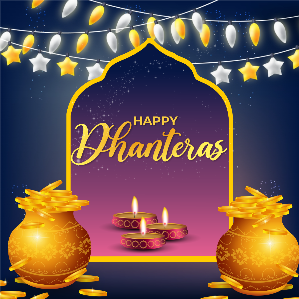 Happy Dhanteras 2023 Greetings Template Design For Free