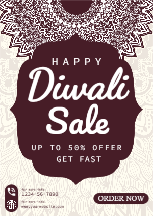 Happy Diwali sale template design download for free