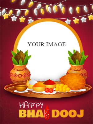  Happy Bhai Dooj  HolidayTemplate Vector Illustration Puja Thali and Kalash