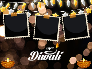 Happy Diwali 2023 Personalize Photo Place Holder Polaroid Vector template Download For Free