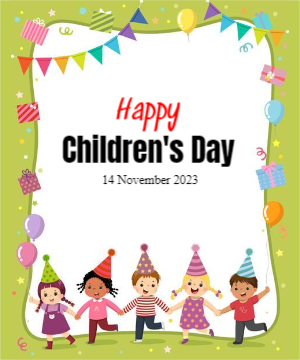 Happy Childrens Day Wishing Template Design For Free