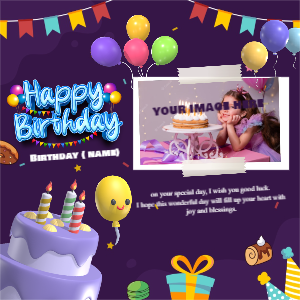 Happy Birthday Greeting Card Template Design Download For Free