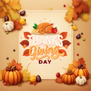 Free Template Design realistic background for thanksgiving celebration 2023 