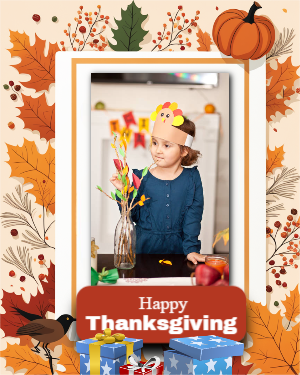 Happy Thanksgiving 2023 Instagram Template Design With Photo Place Holder 